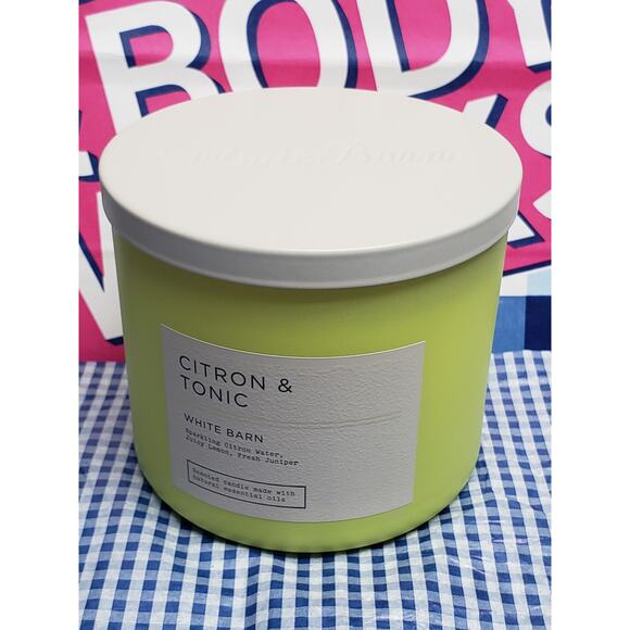 BBW Citron & Tonic Solid Yellow Jar Large 3 Wick Candle Home Fragrance Decor - Picture 1 of 2
